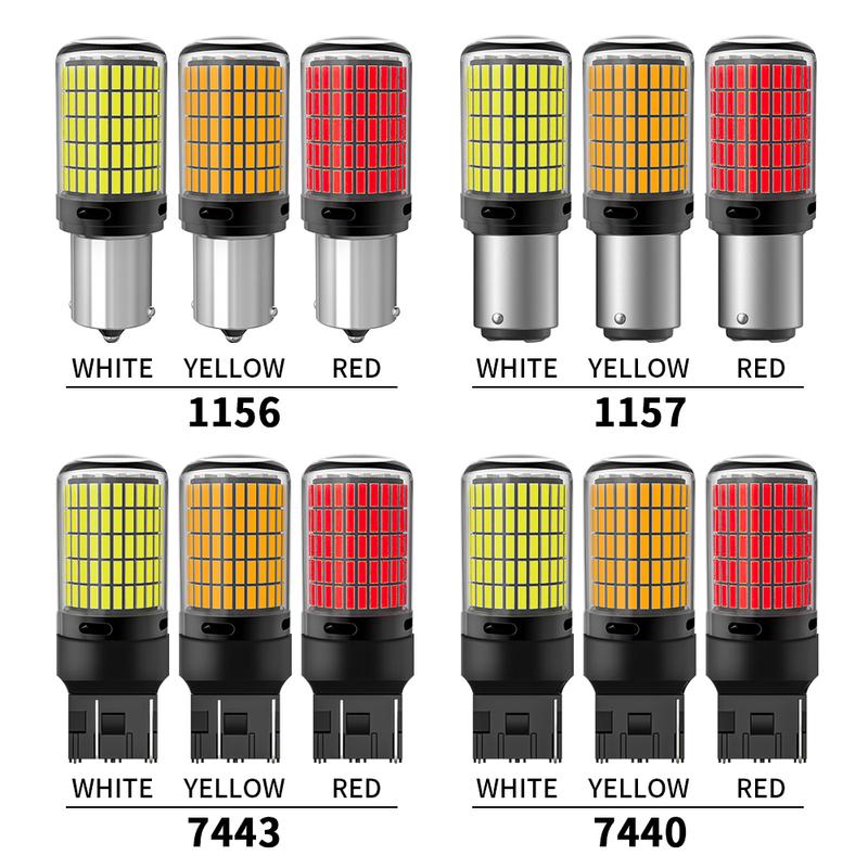 2 шт. 7440 W21W WY21W W21/5W PY21W P21/5W Ba15s BAU15S 3157 T25 Автомобильные светодиодные лампы Указатель поворота 150SMD Стоп-сигнал Задний ход Парковочные огни