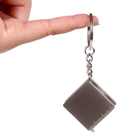 Mini Stainless Steel Retractable Measure Tape Ruler Keychain Key Ring Pendant