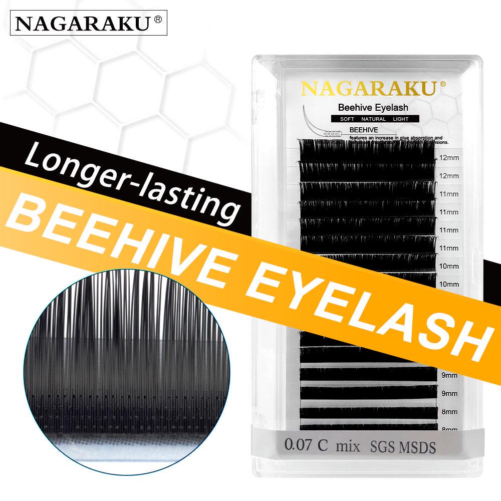 Наращивание ресниц NAGARAKU Laser Beehive Долговечные сверхвысокие синтетические ресницы из норки