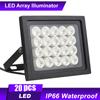 Профессиональный светильник для камеры безопасности, 20 шт., светодиоды ночного видения, широкий угол, большой радиус действия, открытый