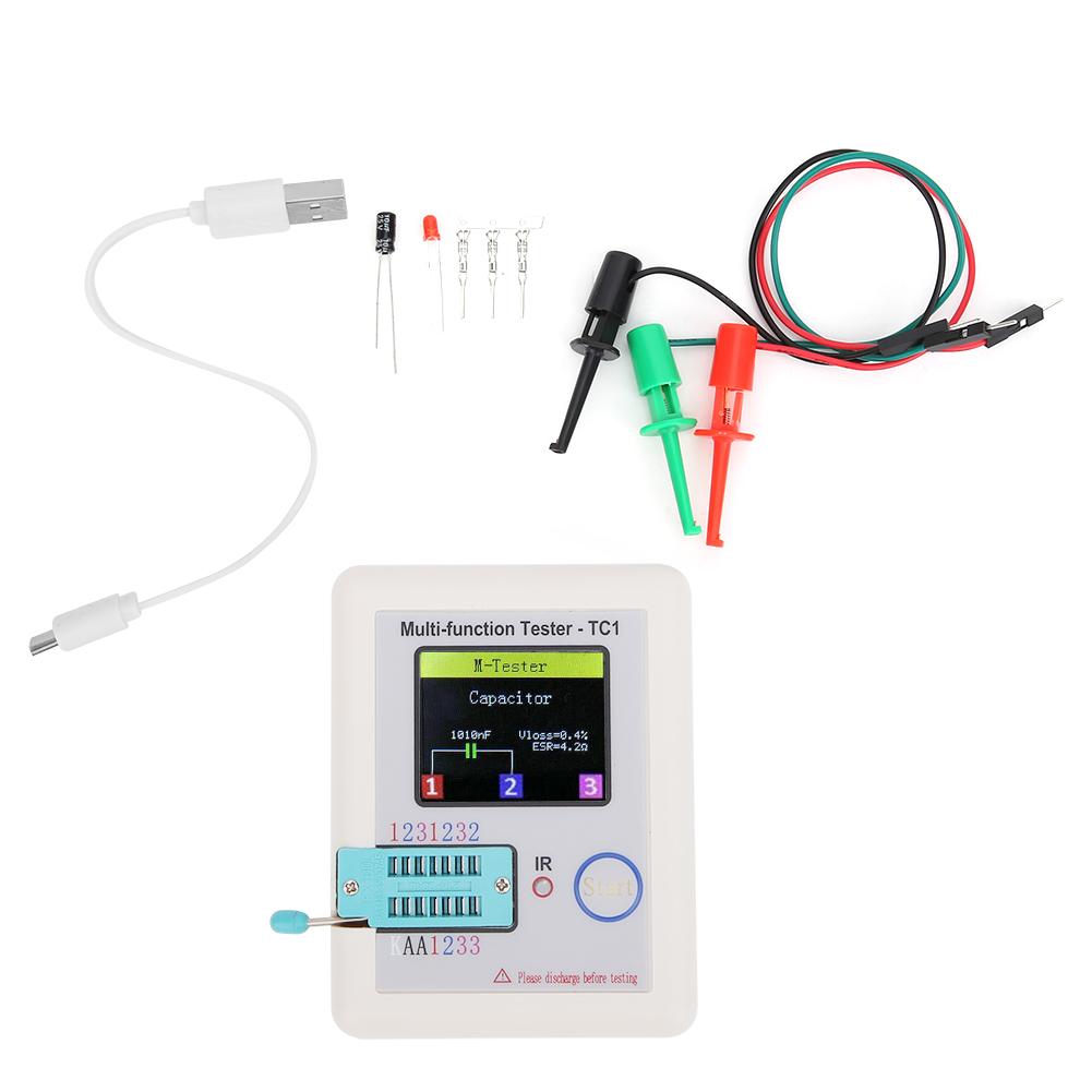 Multifunction Transistor Tester 1.8in TFT Display Screen LCR‑TC1 for Capacitor Diodes