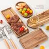 Wood Coffee Tray Oval Square Food Cup Trays Dessert Candy Wooden Plate Gongfu Tea Pallet Kitchen Supplies