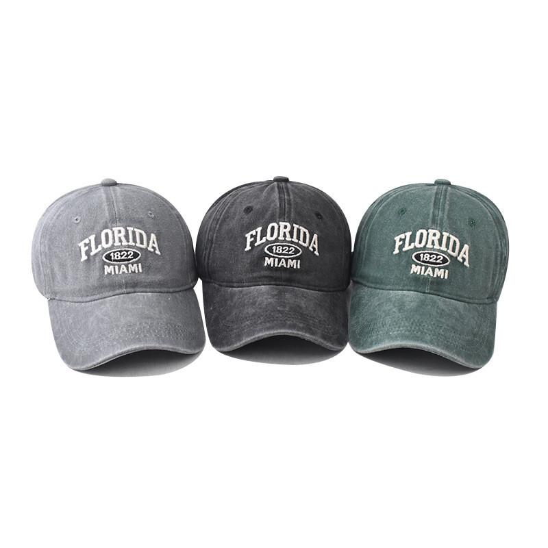 Florida Embroidery Letter Miami Baseball Cap Curved Brim Summer Hats Travel