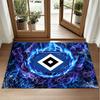 Hamburger SV Football Design Crystal Velvet Rug Soft Decorative Mat for Bedroom Entrance