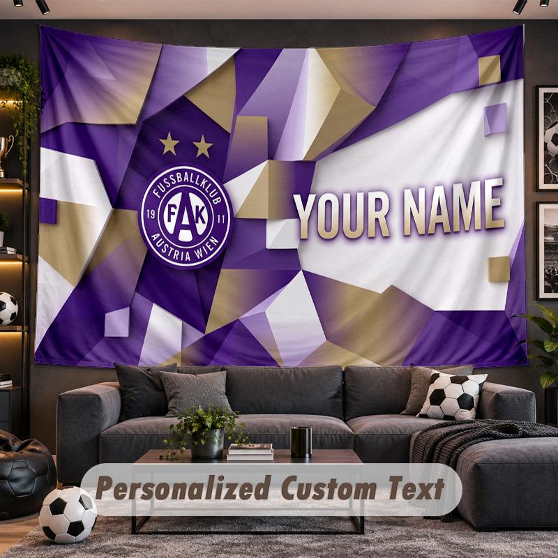 Austria Wien FC Personalized Tapestry Support Custom Name, Wall Art Home Decoration