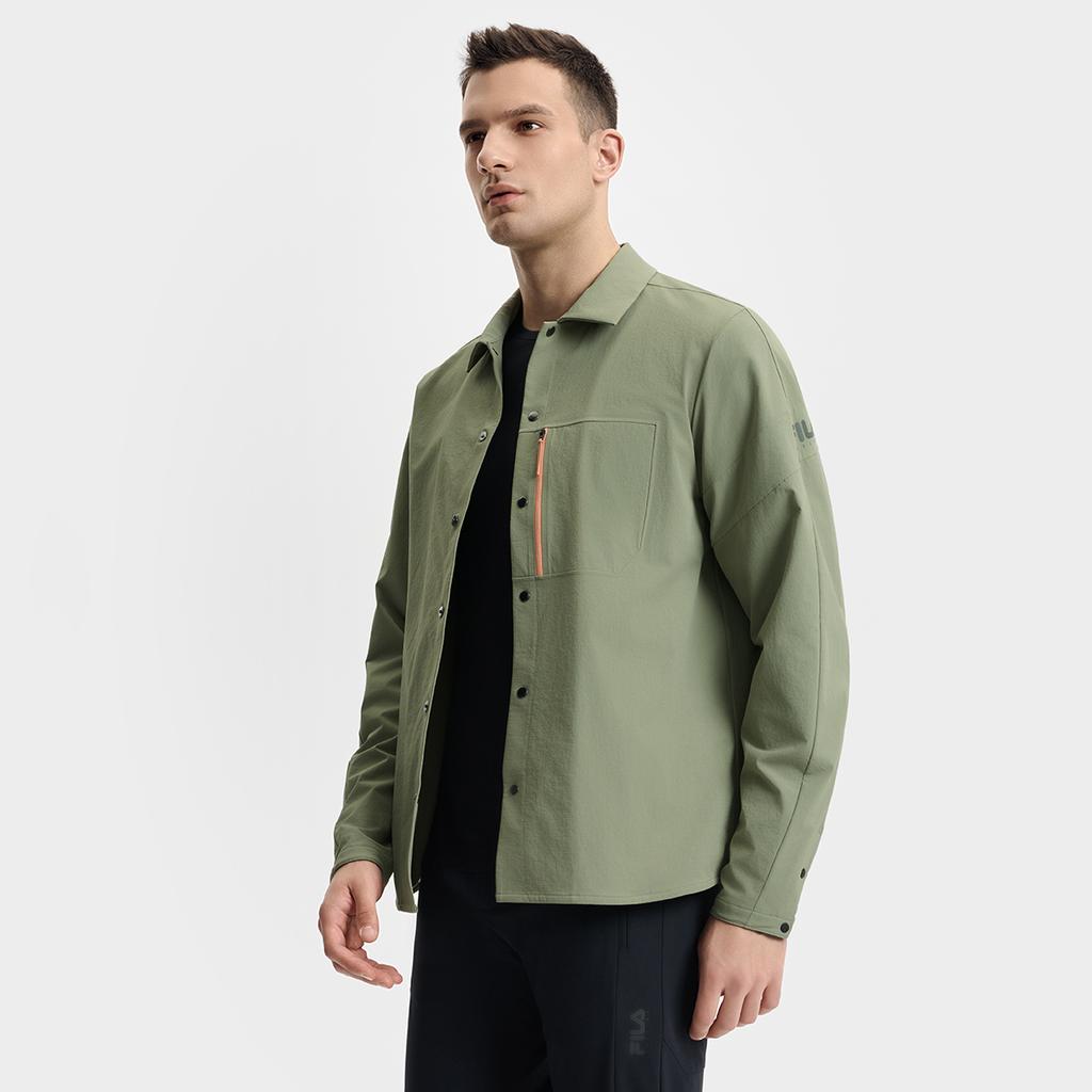 Fila Cycling Versatile Fashion Casual Sports Riding Comfortable Jacket Men Jacket Misty-Green A11M518704FKK