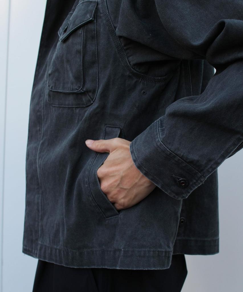 Snow Peak Sulfur Dyed Fade Coverall Outer Jacket for Men and XL JK-26SU015 Women, CHARCOAL,
