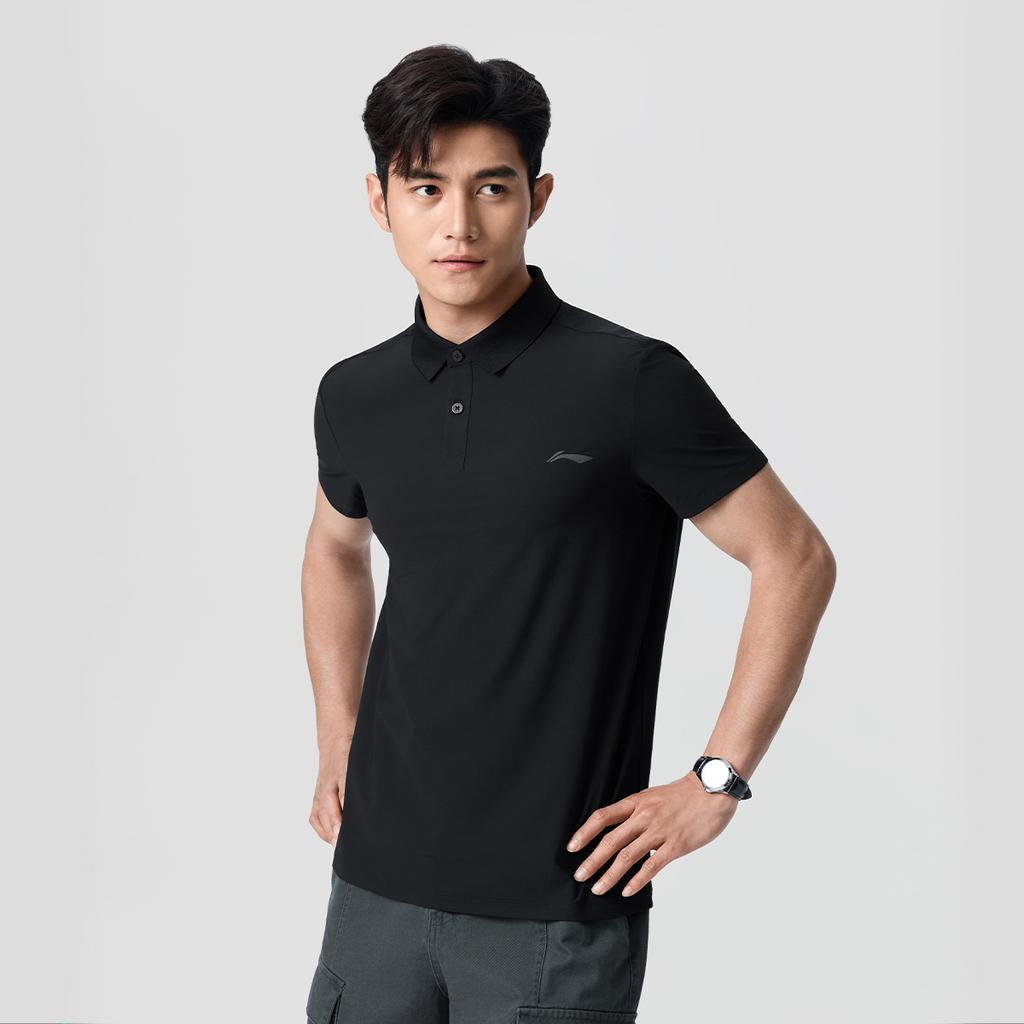 Li-Ning Мужская футболка-поло из серии Fitness с вышивкой логотипа бренда APLW347-1