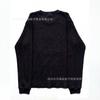 American Vintage Distressed Flag Doll Print Waffle Knit Long Sleeve Black Top Streetwear Base Layer
