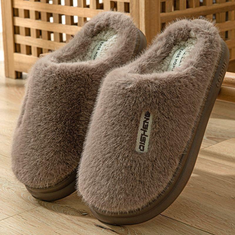 Хлопковые тапочки мужские весенне-осенние зимние для дома для помещения нескользящие домашние теплые для пары зимние женские плюшевые