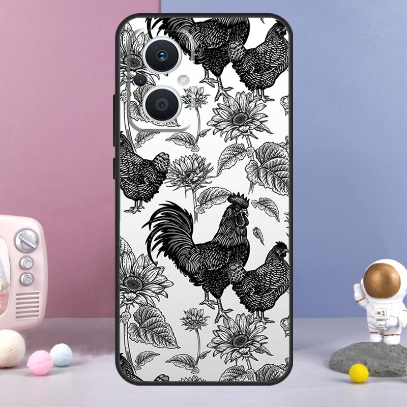 Чехол с рисунком цыпленка для OPPO Reno 12 F 11F 13F 14F 10 11 13 14 Pro 7 8 Lite Чехол OPPO Find X9 X6 X5 X8 Pro