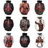 Men's Deadpool Sweatshirts Long Sleeve Hooded Coat Pullover Hoodies With Superhero Design