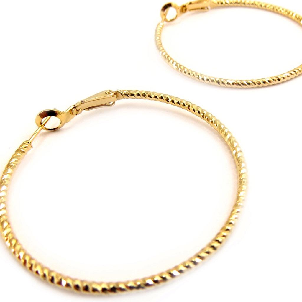 Les Trésors De Lily [L4573] - Позолоченные серьги-кольца «Хореография» - 45x2 мм