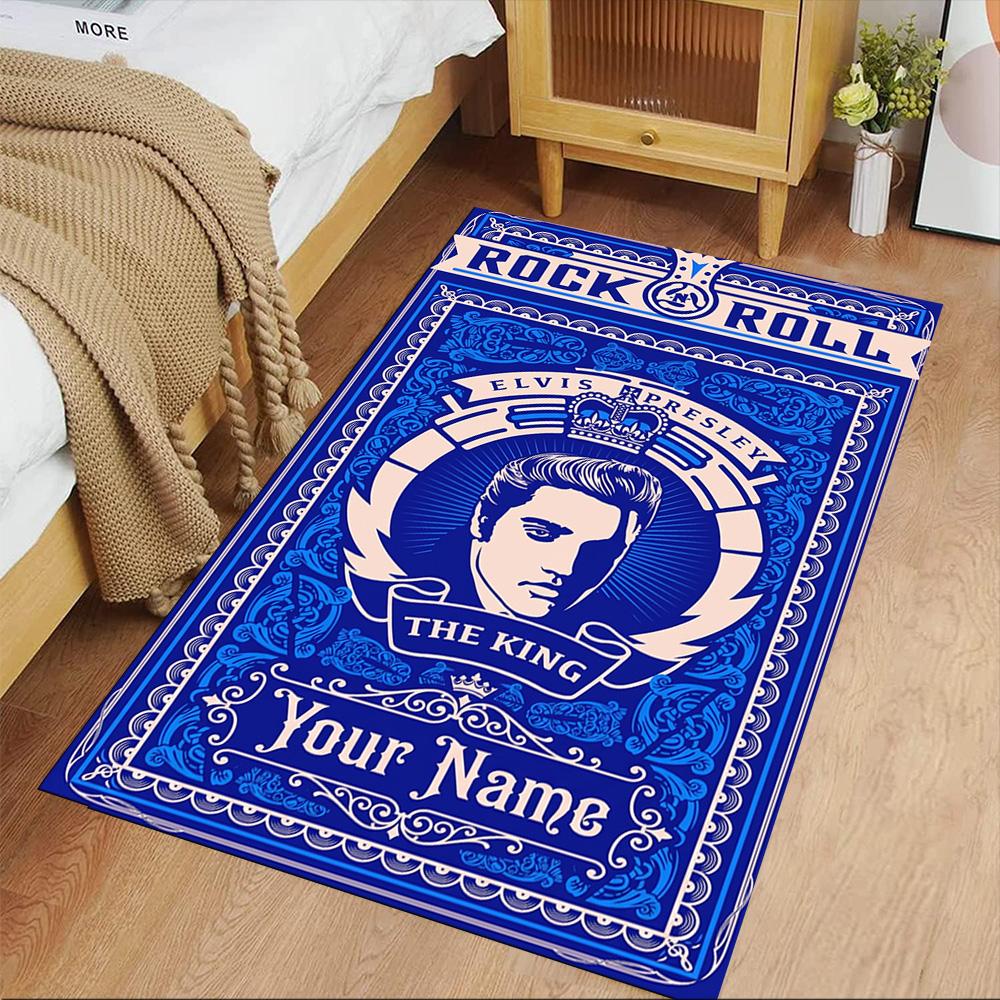 Elvis Presley Personalized Text Floor Rug Office Rug Perfect for Outdoor Study room Dining Room Decorate room Antislip Carpet Decorate Offices
