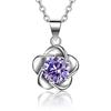 Weihua, Necklace Pendant, Silver-Plated Jewelry, Simple Zircon Plum Pendant, Women'S Blooming Flower Pendant.