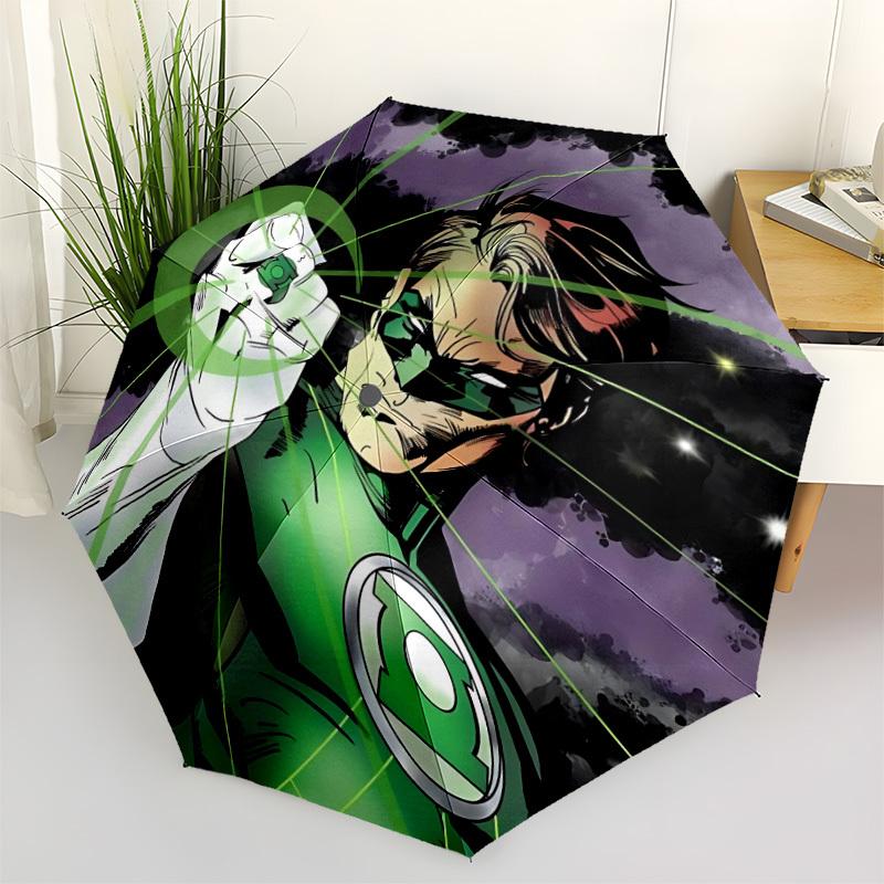 1pc Green Lantern, Superhero Umbrella - Automatic Open Compact Travel Umbrella with 87-Rib Durable Frame yy251021130
