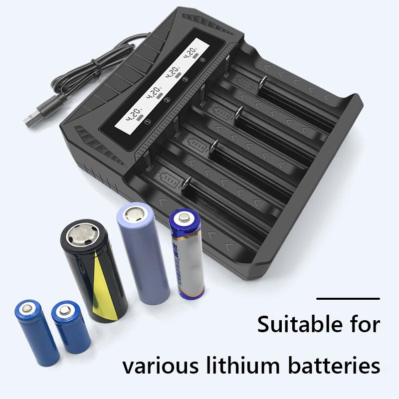 1/2/4 слота интеллектуальное зарядное устройство для аккумуляторов с ЖК-дисплеем USB-вход 18650 литий-ионное зарядное устройство для литий-ионных аккумуляторов 18650 4.2V
