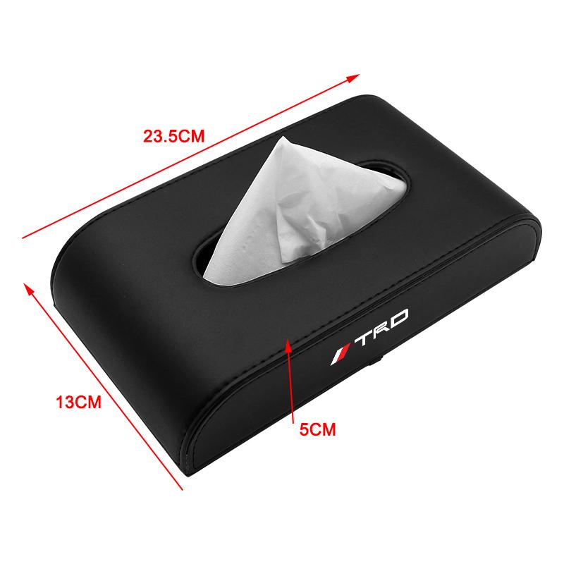 1pcs Car Tissue Box Holder Armrest Box Storage Case Emblem for Toyota TRD Corolla Camry Rav4 Yaris Hilux Prius Auris Car Accessories