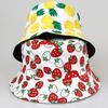 Fruit Patterned Tropical Colorful Basin Hat Reversible Wear Outdoor Protect Sun