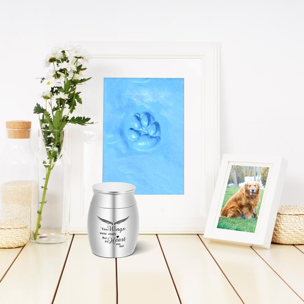 Small Cremation Urn for Pet Ashes Pet Keepsake Urn Stainless Steel Memorial Keepsake Urns for Dogs Cats Ashes Holder