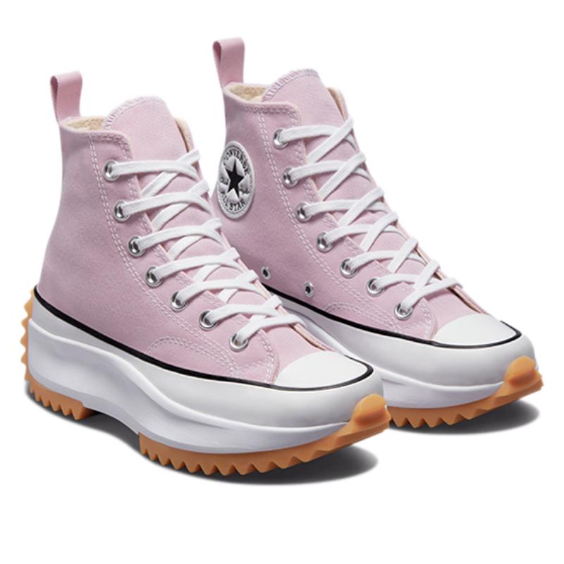 Converse Run Star Hike Модные и стильные высокие кеды из парусины Унисекс Светло-розовые