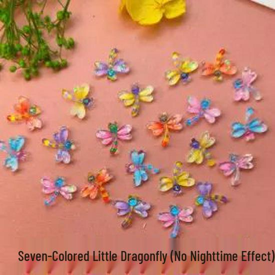 Светящиеся стразы в виде стрекоз для ногтей и волос