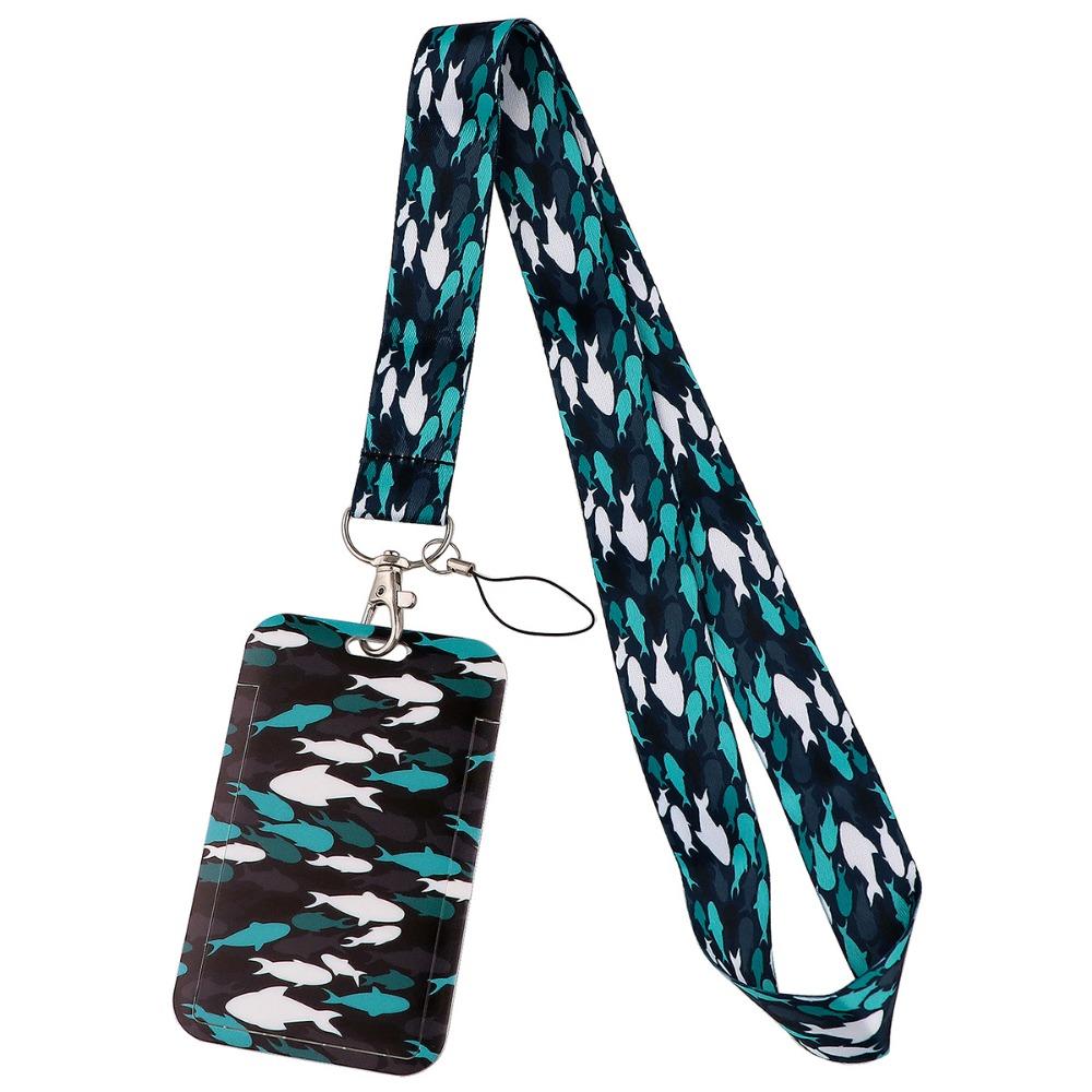Whale Business Card Holder With Lanyard Credit Card Holders New Bus Card Cover Case