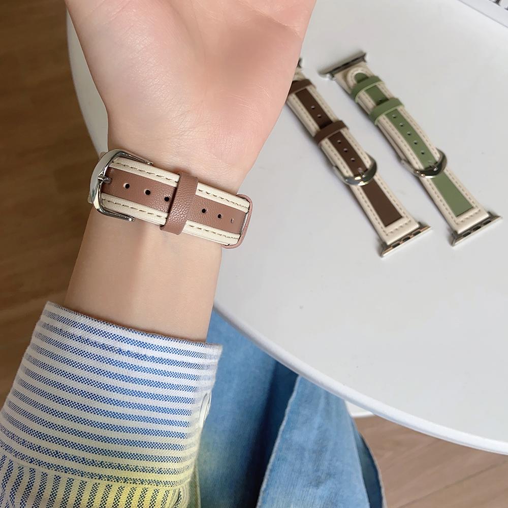 Роскошный винтажный кожаный ремешок для Apple Watch Band 7, 4, 5, 6, 45 мм, 41, 44 мм, 40, 42 мм, 38 мм, браслет, ремешок для часов для Iwatch 8, 7, 6 SE, 5, 4, 3