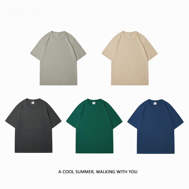 Футболки из чистого хлопка для женщин и мужчин, однотонная футболка с круглым вырезом и короткими рукавами, повседневная футболка унисекс из чесаного хлопка