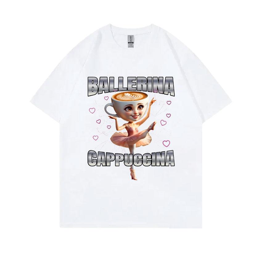 Italian Brainrot Ballerina Cappuccina Funny Meme Tshirt Unisex Unisex Casual Oversized Short Sleeve Unisex Humor Fashion Streetwear