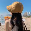 Women Solid Color Sunscreen Bucket Hat JK Korean Wide Brim Fisherman Hats For Lady Female New Drawstring Travel Golf Visors Cap