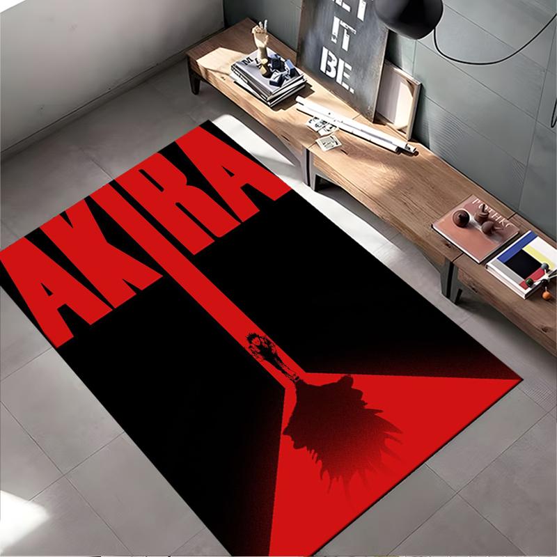Area Rug, Akira Anime Tetsuo Red Black Minimal Line Poster, Living Room Decor, Non-Slip Mat