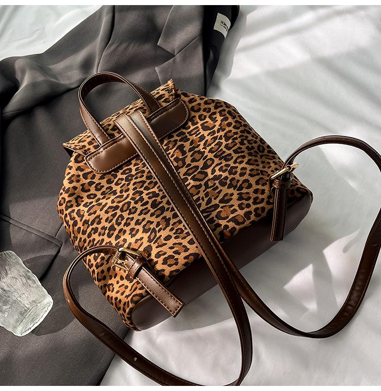 2025 Retro Leopard Print Women's Large-Capacity Backpack – Autumn/Winter Niche Design