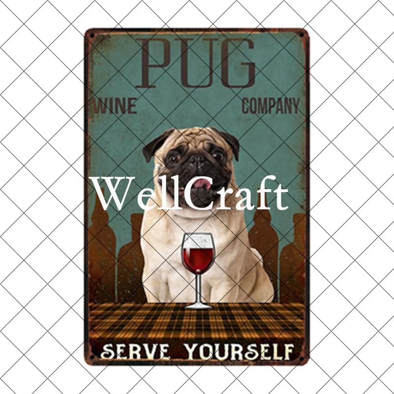 WellCraft Pet Friend Pug Boxer Dog Life Rules Tin Bath Soap Metal Signs Posters Vintage Wall Plaque Custom Pub Decor WX