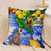 Monkey in chinoiserie garden Cushion Cover Soft Plush Fabric DoubleSided Printed Cushion Covers for All Seasons Home Decor