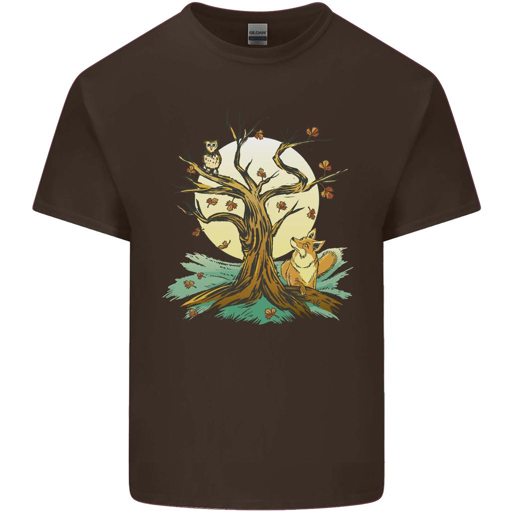 An Owl and Fox Tree Nature Ecology Unisexs Light Cotton TShirt