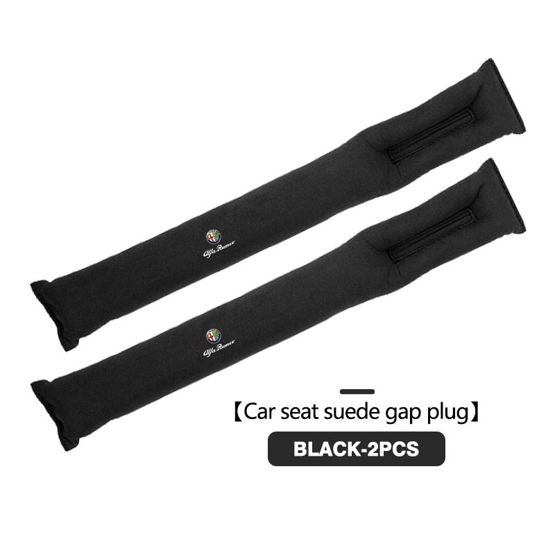 YHLOV1 Suede Car Logo Seat Gap Filler Seat Seam Leak-proof Plug Strip For Alfa Romeo GT Stelvio F1 Brera Volante Tonale Gloria Disco
