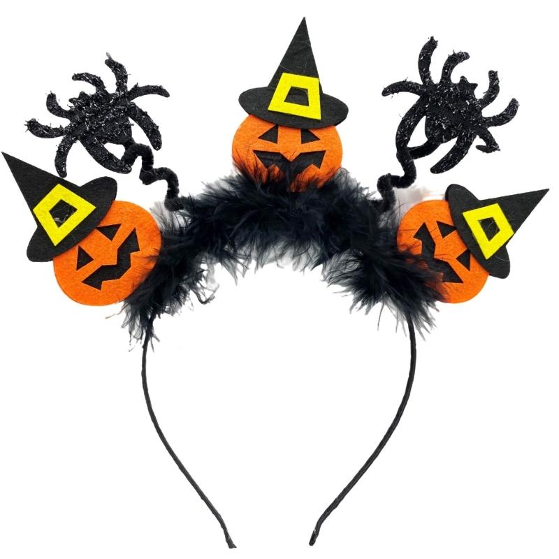Adult Teens Headband Wing&Skull&Pumpkin Shape Hair Hoop Halloween Party Headpiece Woman Girls Cosplay Costume Hairband