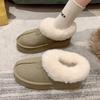 Женские зимние ботинки Hairy Mouth с толстой подошвой, короткие, с толстым носком, ленивые хлопковые туфли