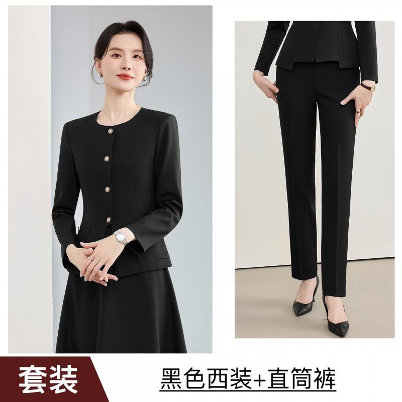 2026 Womens Elegant Two-Piece Suit Set: Blazer Midi Skirt Office Interview Business Event