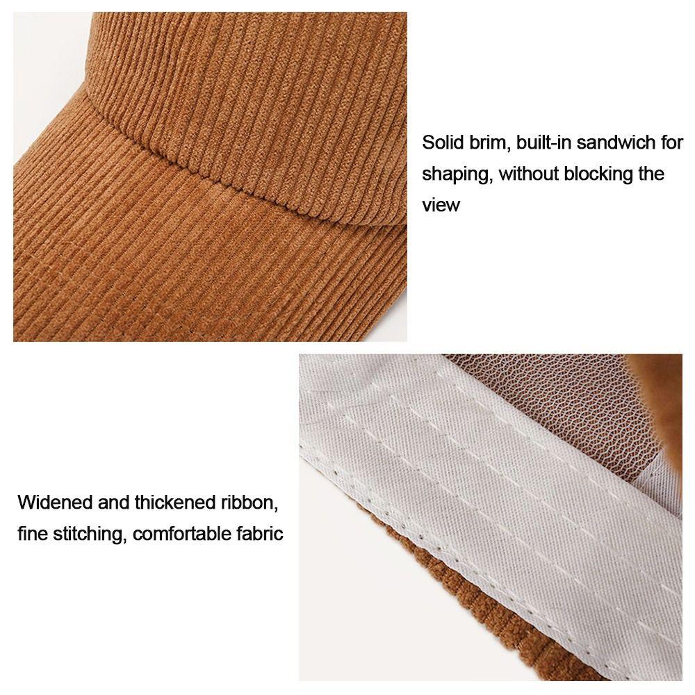 Corduroy Corduroy Baseball Cap Adjustable Baseball Hat Casual Sun Hat  Women