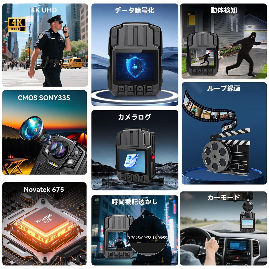 CAMMHD V8 32GB 4K Body Camera with 4400mAh Recording and Audio Hours Battery Charging Cradle Infrared Night Loop Password Flashing Suitable for Law