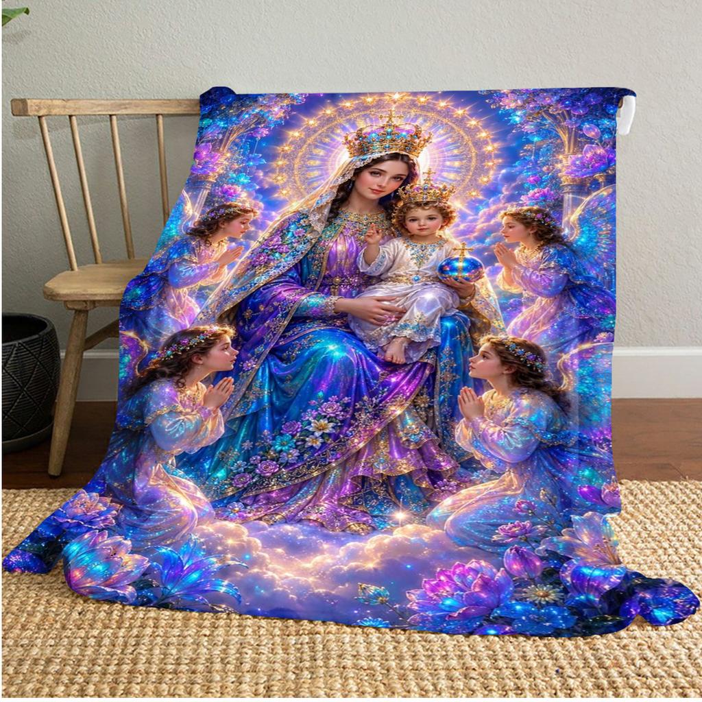 Virgin Angels Throw Soft Comfortable All Seasons Blanket Perfect Gift Couch Office Nap Outdoor Travel Blanket