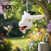 Wild Animal Feeding Container Sheep Head Squirrel Feeder, Weather Resist Outside Hanging Ornament Cute Goat Gift for Gardeners with Rope, Wildlife