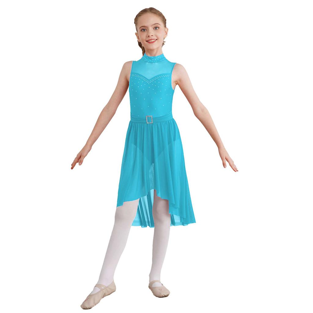 Платье для лирических танцев для девочек, трико для латинской джазовой гимнастики, От 5 до 16 лет, балетное платье, костюм для выступлений