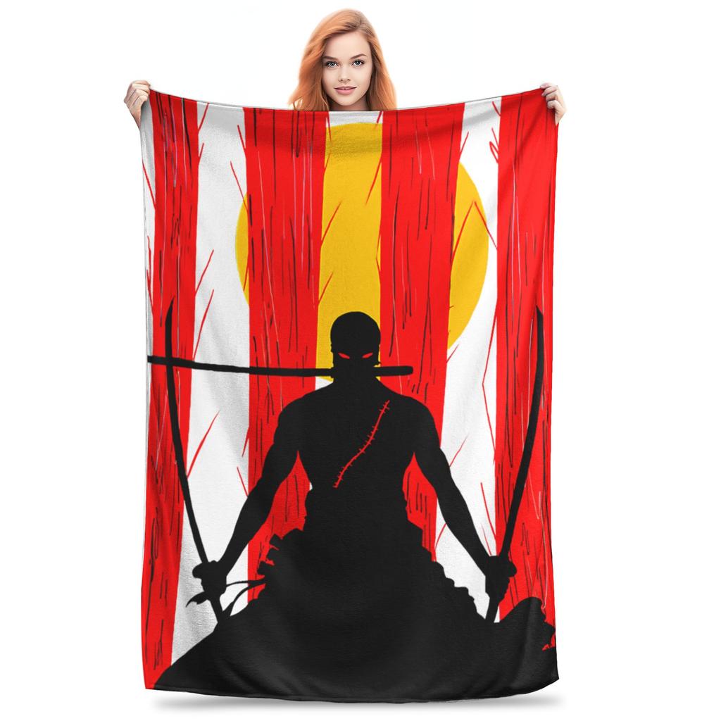 1PC One Pieces Group Photo Burst Character Collage  Winter Blankets for Adults Bedding Home Interior Sofa Knee