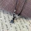 New collarbone neck chain star butterfly woven pendant necklace retro Chinese high-end design simple imitation jade chain