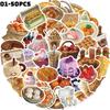50Pcs/Set 3D Delicious Food . Afternoon Tea Dessert Stickers DIY Fashion Waterproof Doodle Decals Stickers (2 Styles)