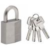 Nickel-plated Brass Padlock 40mm - - Hexagonal Shackle - High Security - 4 Keys Included