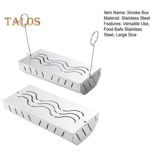 2 шт. дымовых коробок из нержавеющей стали для газового гриля с крючками добавляют дымный аромат газовым электрическим грилям дымовая коробка из щепы для газового гриля и древесного угля